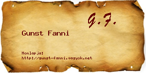 Gunst Fanni névjegykártya