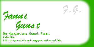 fanni gunst business card